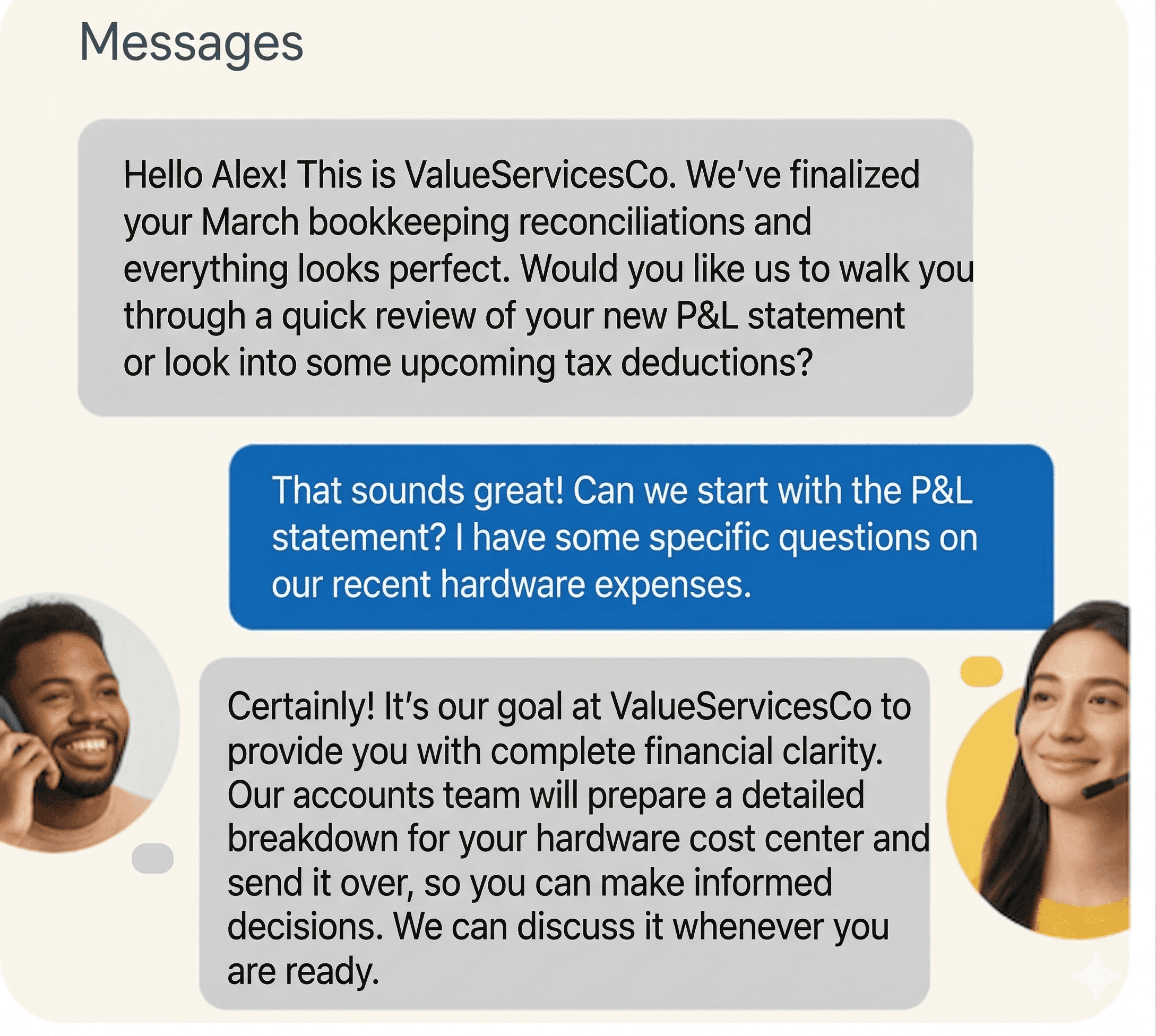 Discovery call message preview